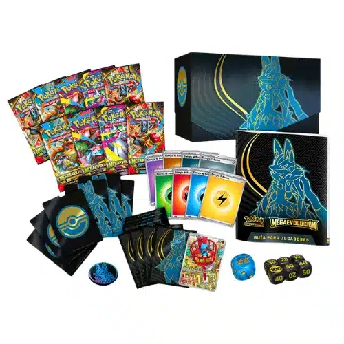 Imagen del Contenido de ETB Megaevoluciones Lucario de Pokemón TCG en Español