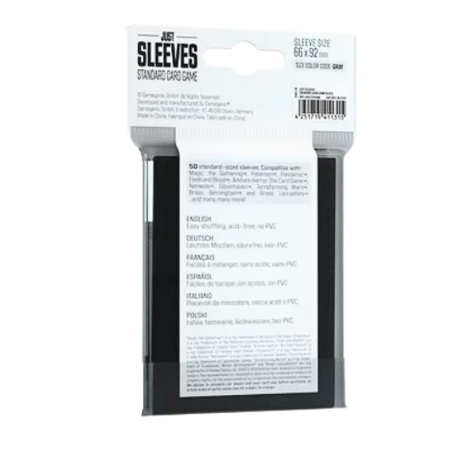 Imagen de Contraportada de Fundas Just Sleeves Standard Card Game Black (50)